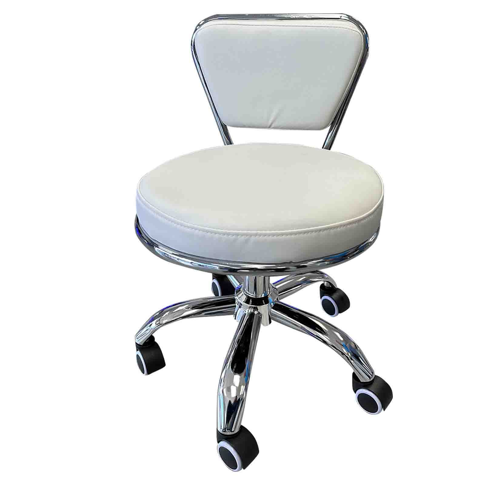 Short Pedicure Technician Stool Adjustable Hydraulic Salon Chair with Backrest and Rolling