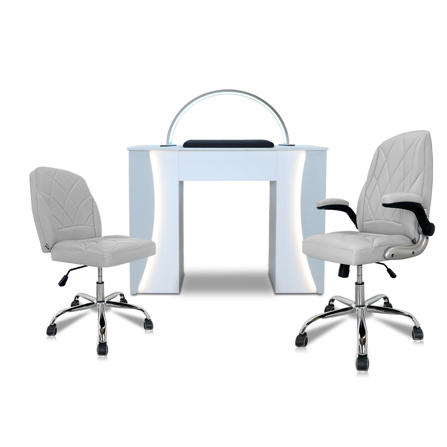 Venus Nail Table with Technician & Customer Chair Set (4-Piece)